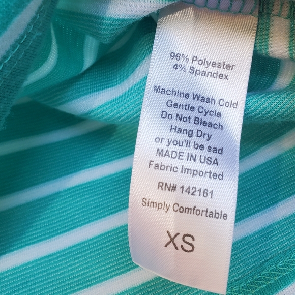 SOLD - LuLaRoe Cassie Pencil Skirt Teal Turquoise Striped Size XS Mint Green - Picture 3 of 5